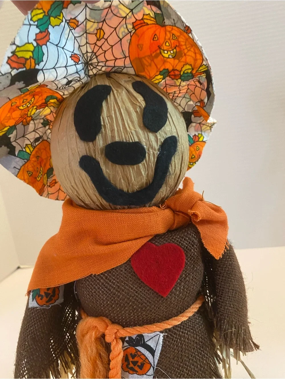 Scarecrow Harvest Decor Fabric Tabletop Decoration Fall Thanksgiving Straw